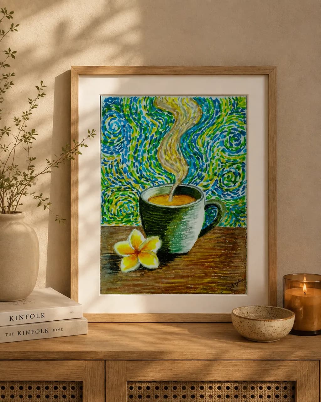 Coffee and Flower Still Life