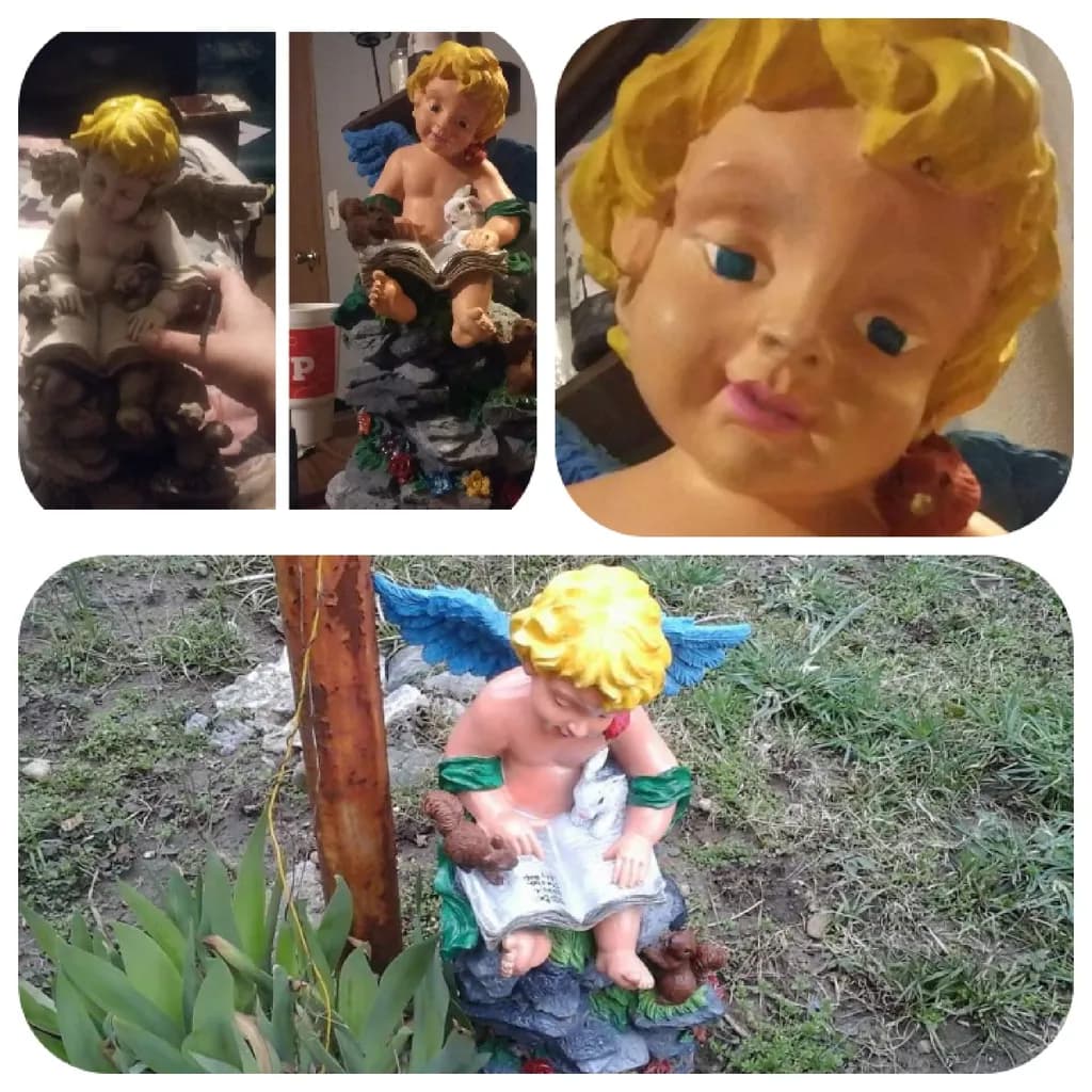 Garden Cherub Reading