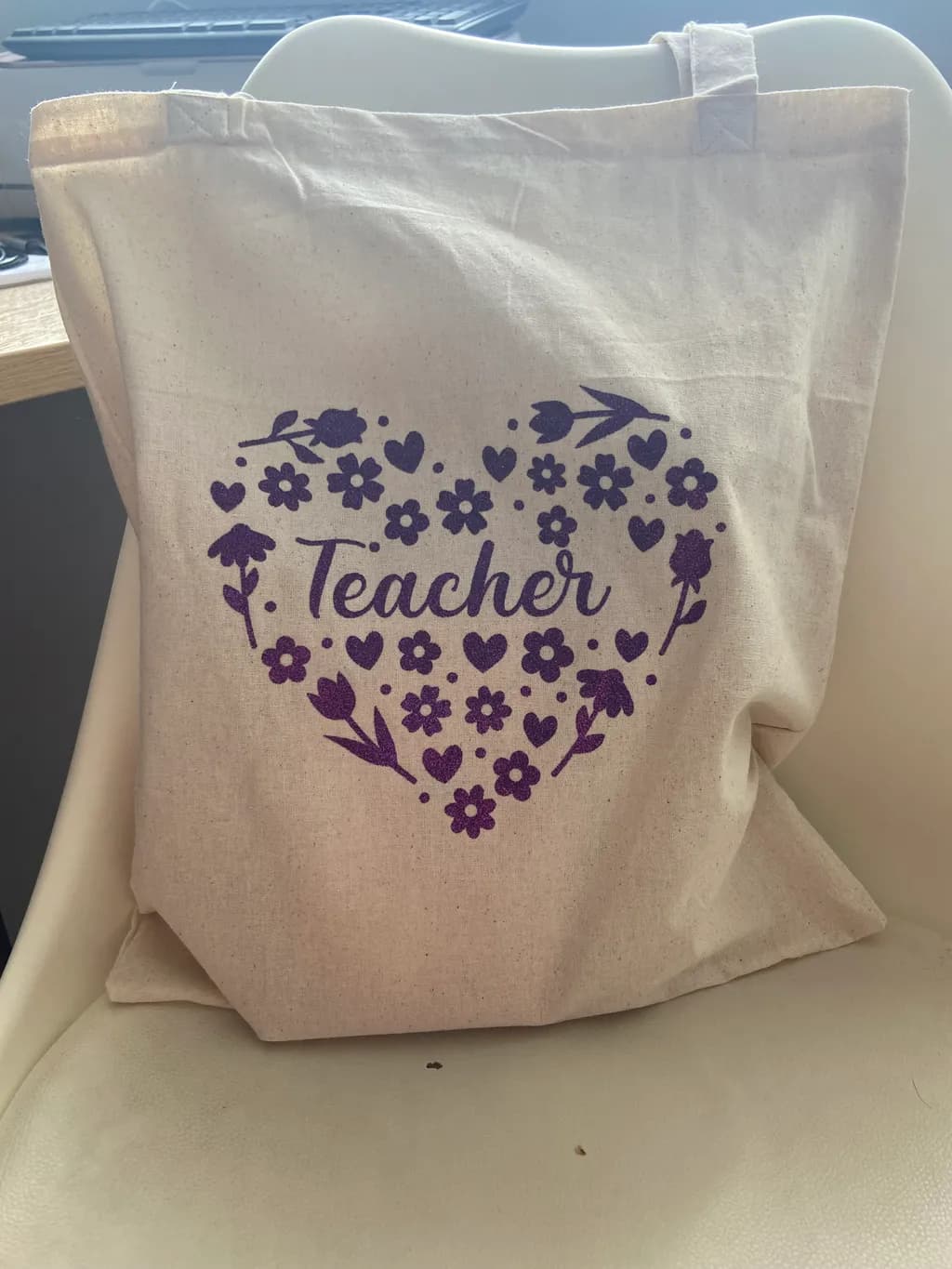 Teacher’s Floral Heart Tote