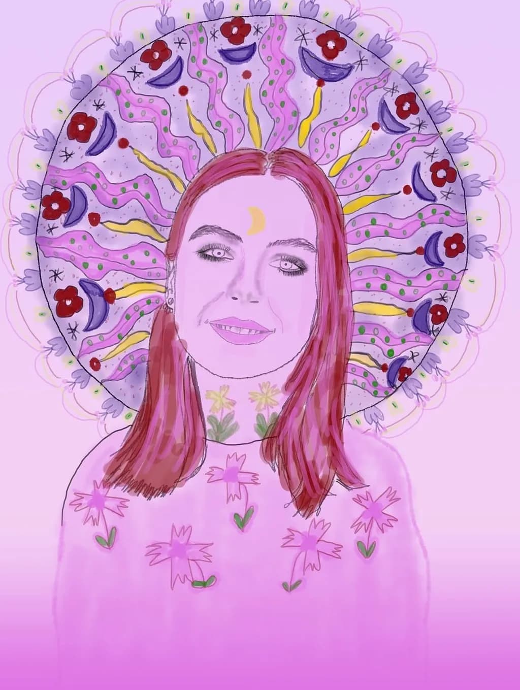 Floral Moon Portrait