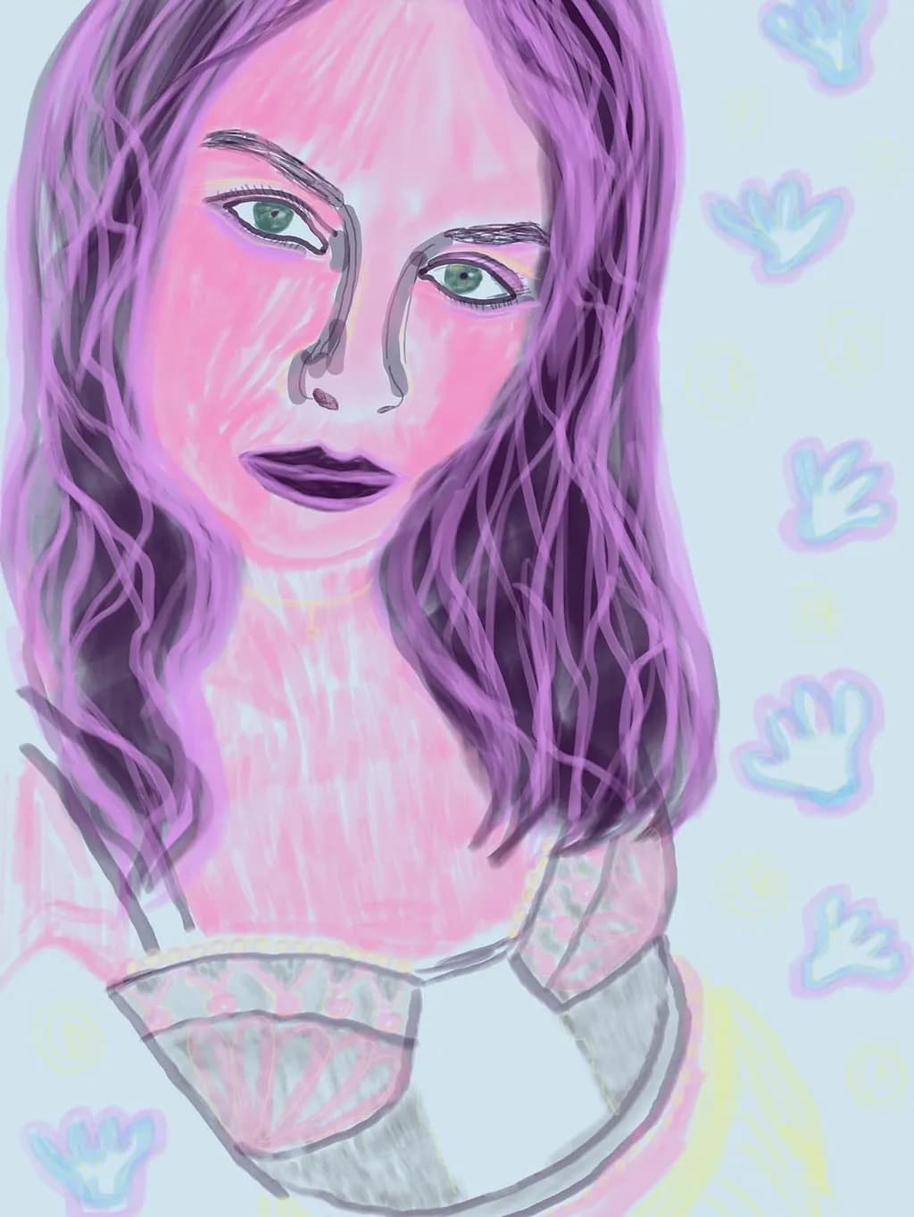 Purple-Haired Fashion Portrait
