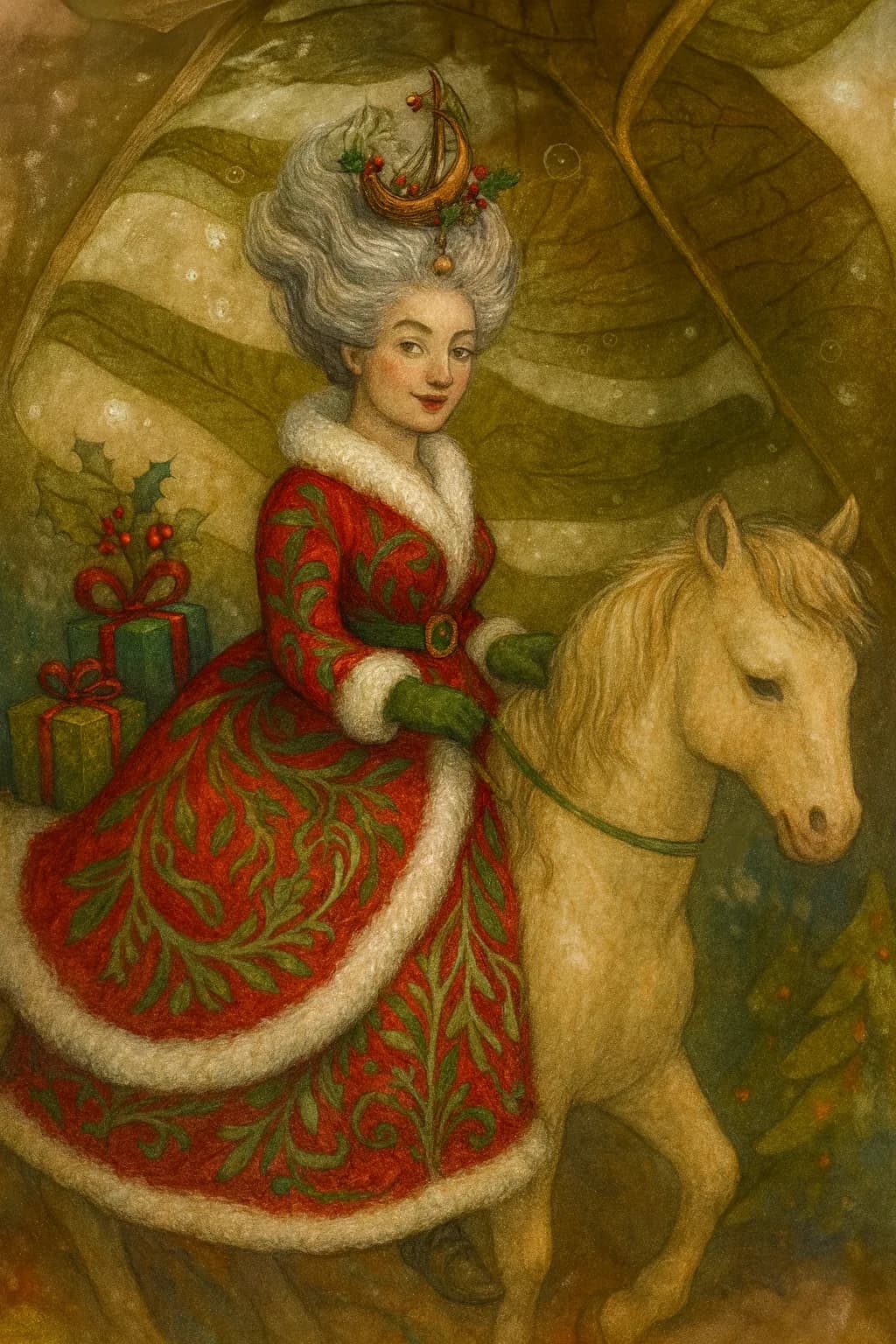 Gift-Bearing Lady on Horseback