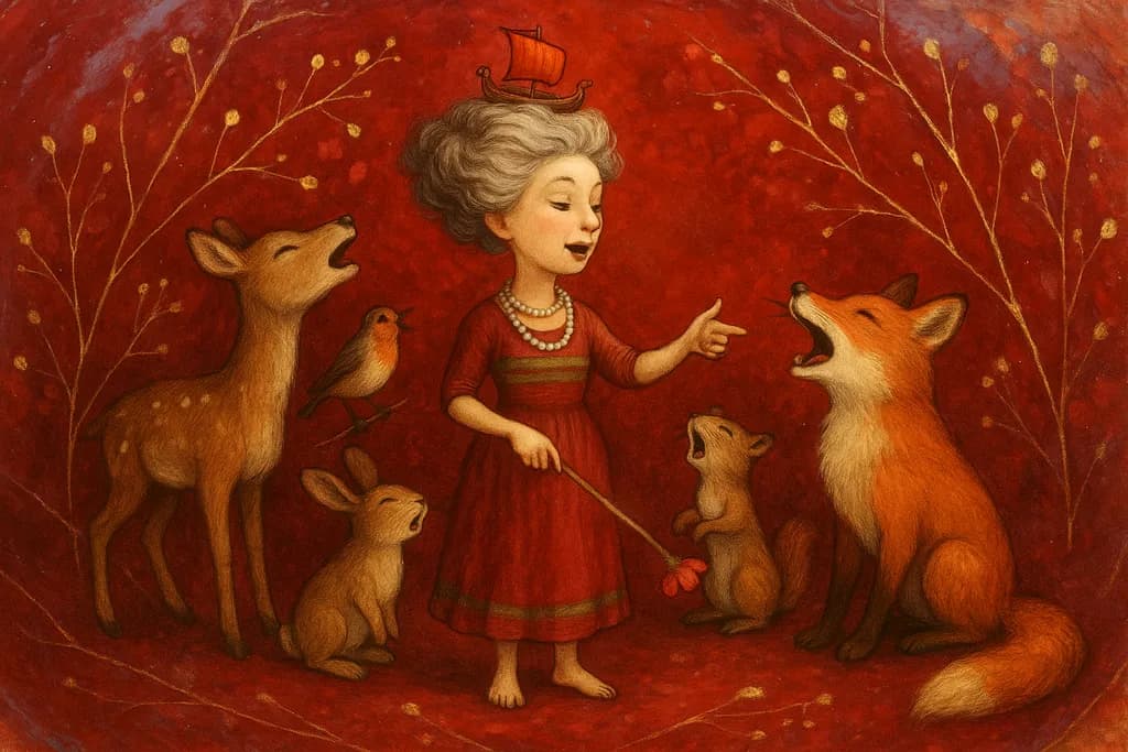 Girl and Forest Friends