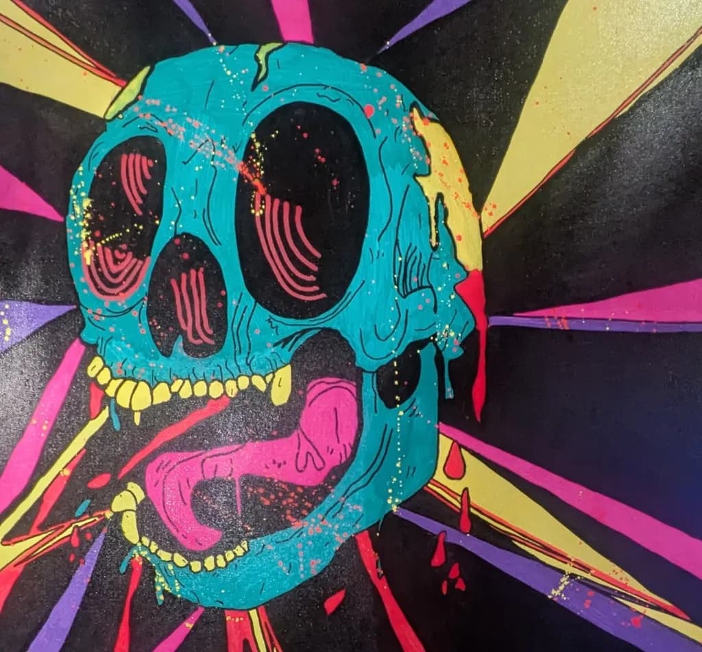 Neon Skull Burst