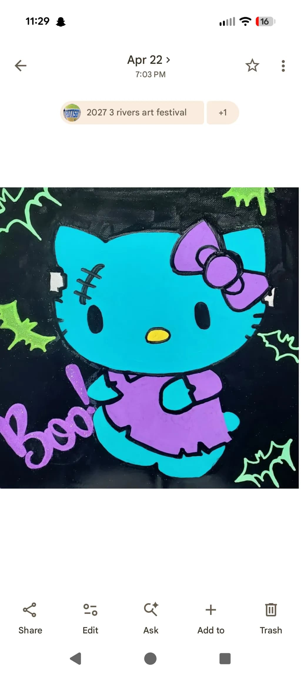 Neon Bow Cat