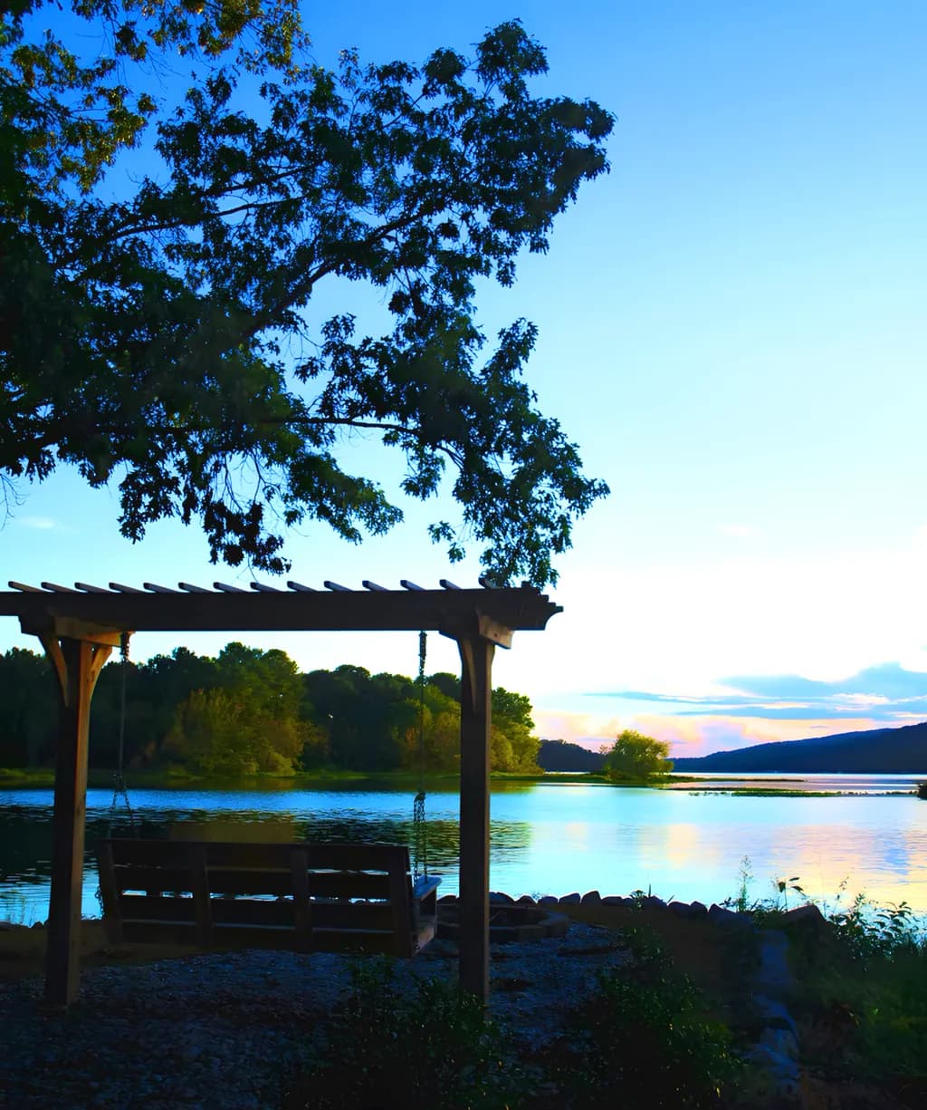 Lakeside Pergola at Dusk
