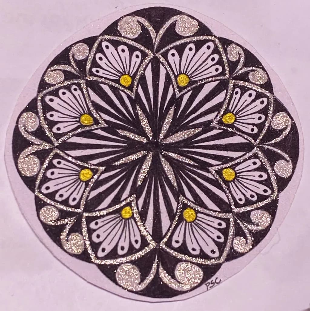Glittering Floral Mandala