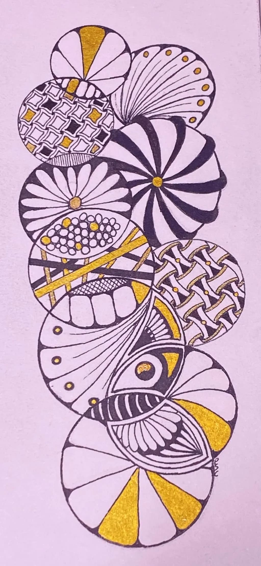 Golden Patterned Blooms