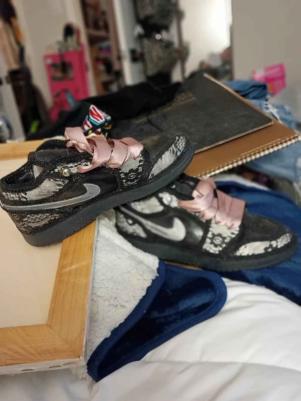 Lace and Satin Sneakers