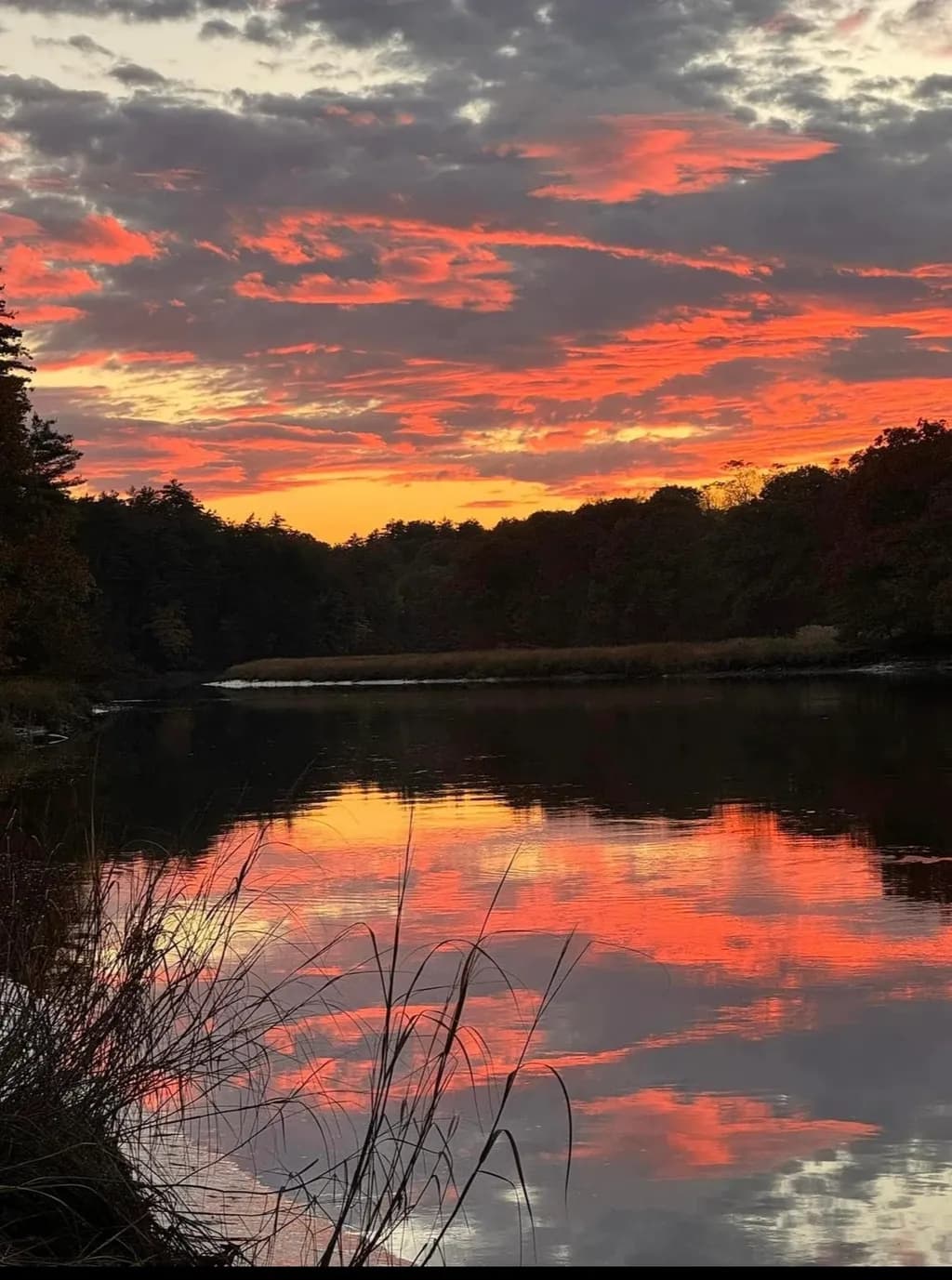 Crimson Sunset Lake