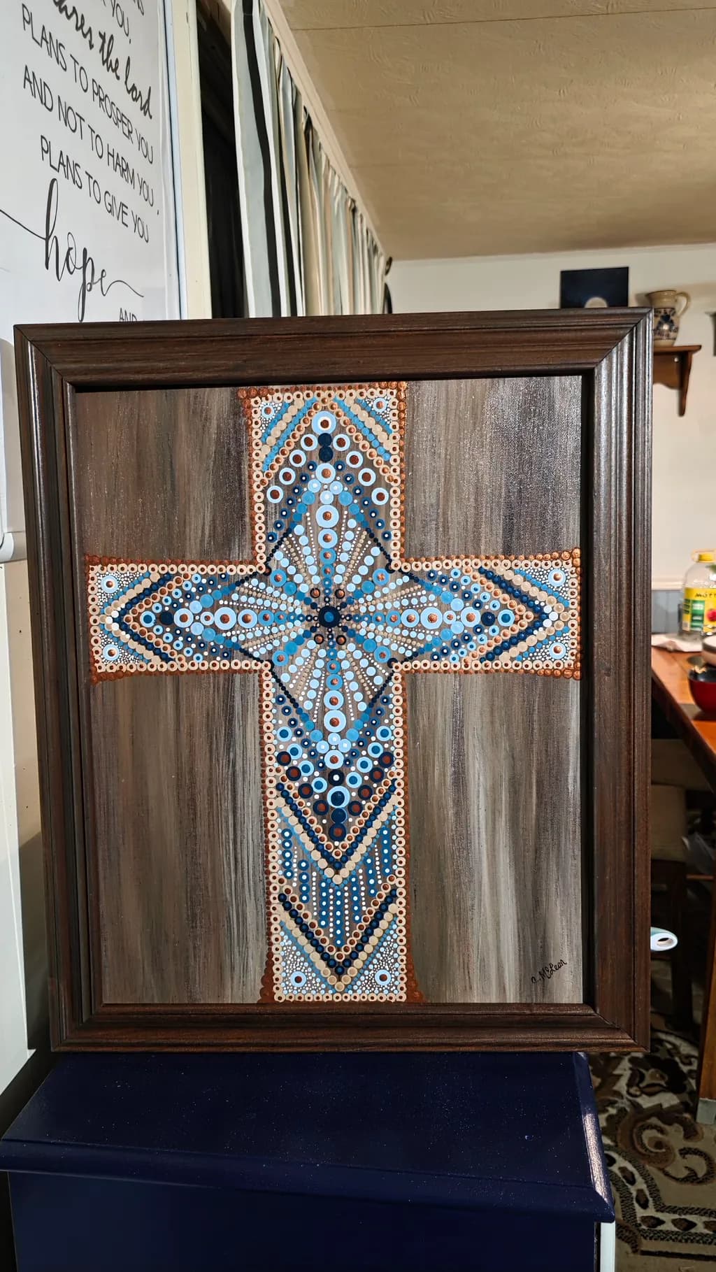 Blue Mosaic Cross
