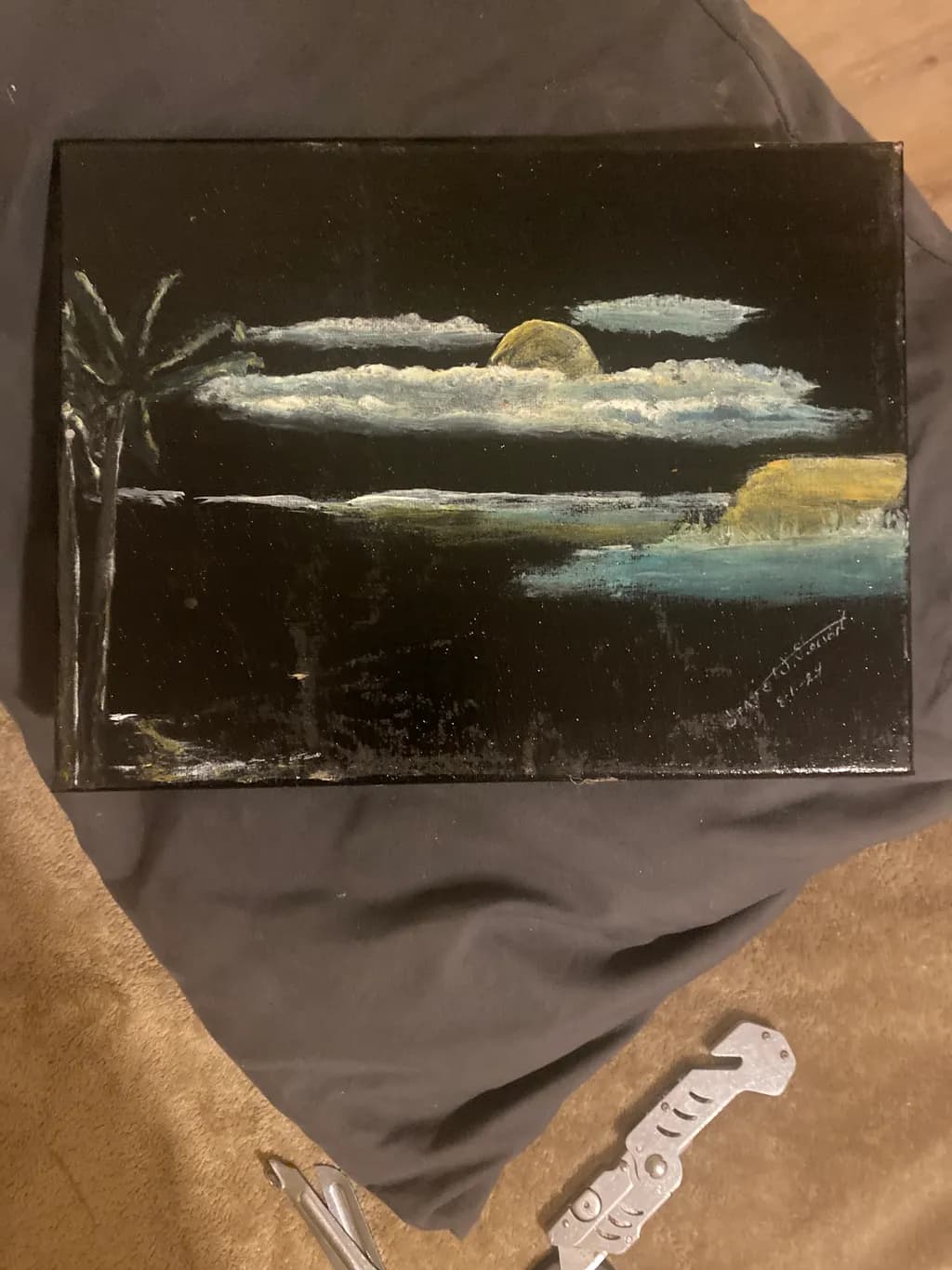 Moonlit Palm Waters