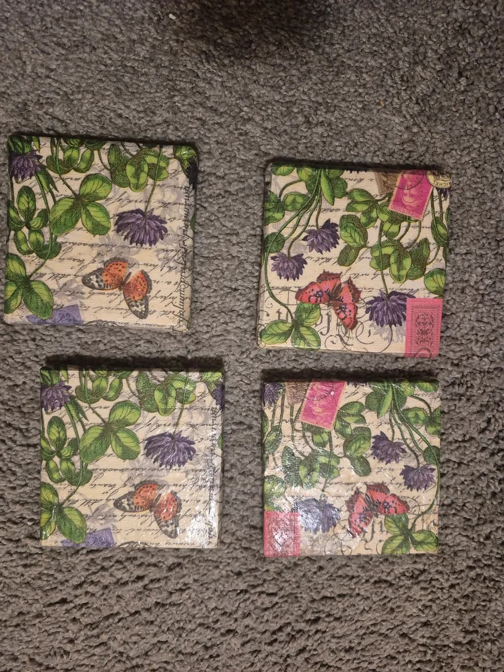 Botanical Butterfly Quartet
