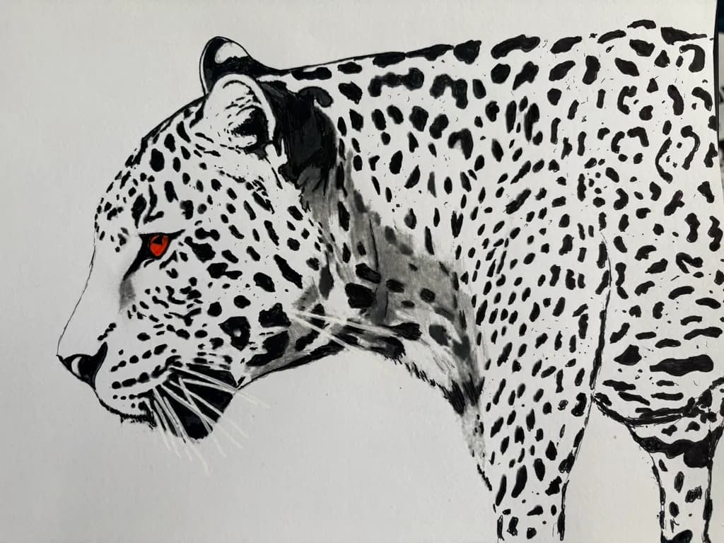 Monochrome Leopard Portrait