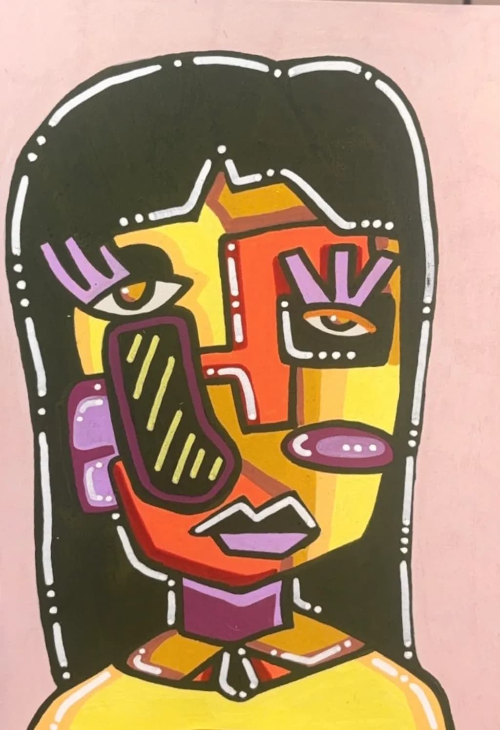 Geometric Portrait in Gold