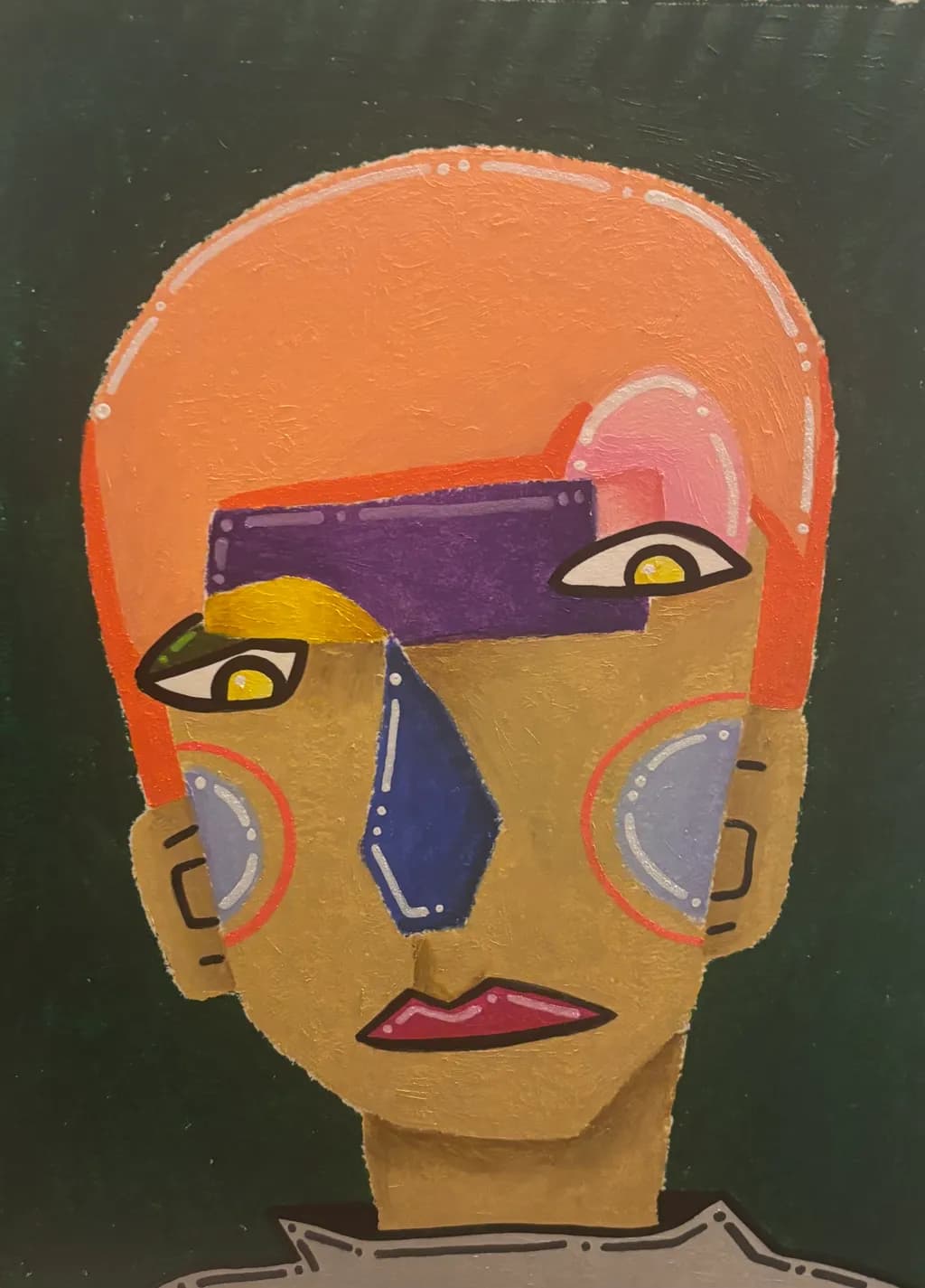Geometric Portrait in Gold