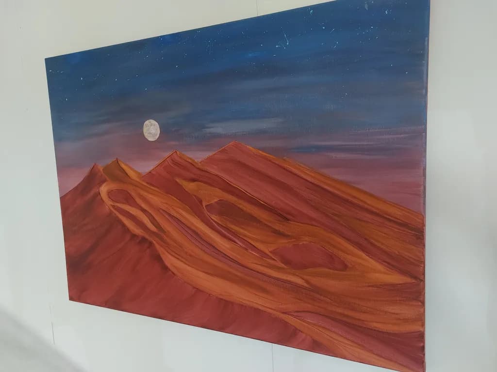 Moonlit Red Mountains