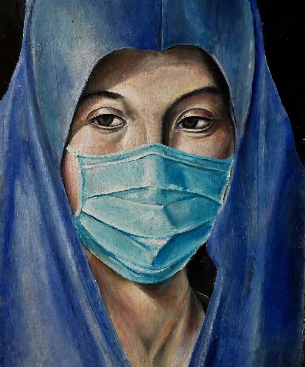 Blue Veil Portrait