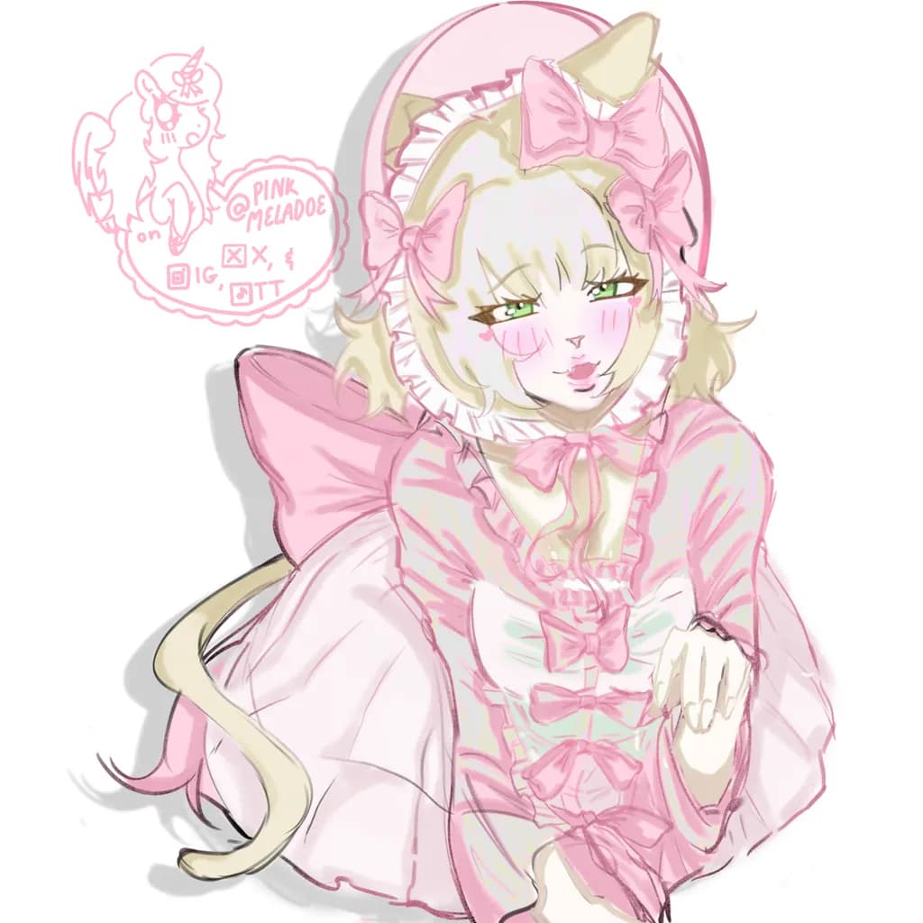 Pink Catgirl Portrait