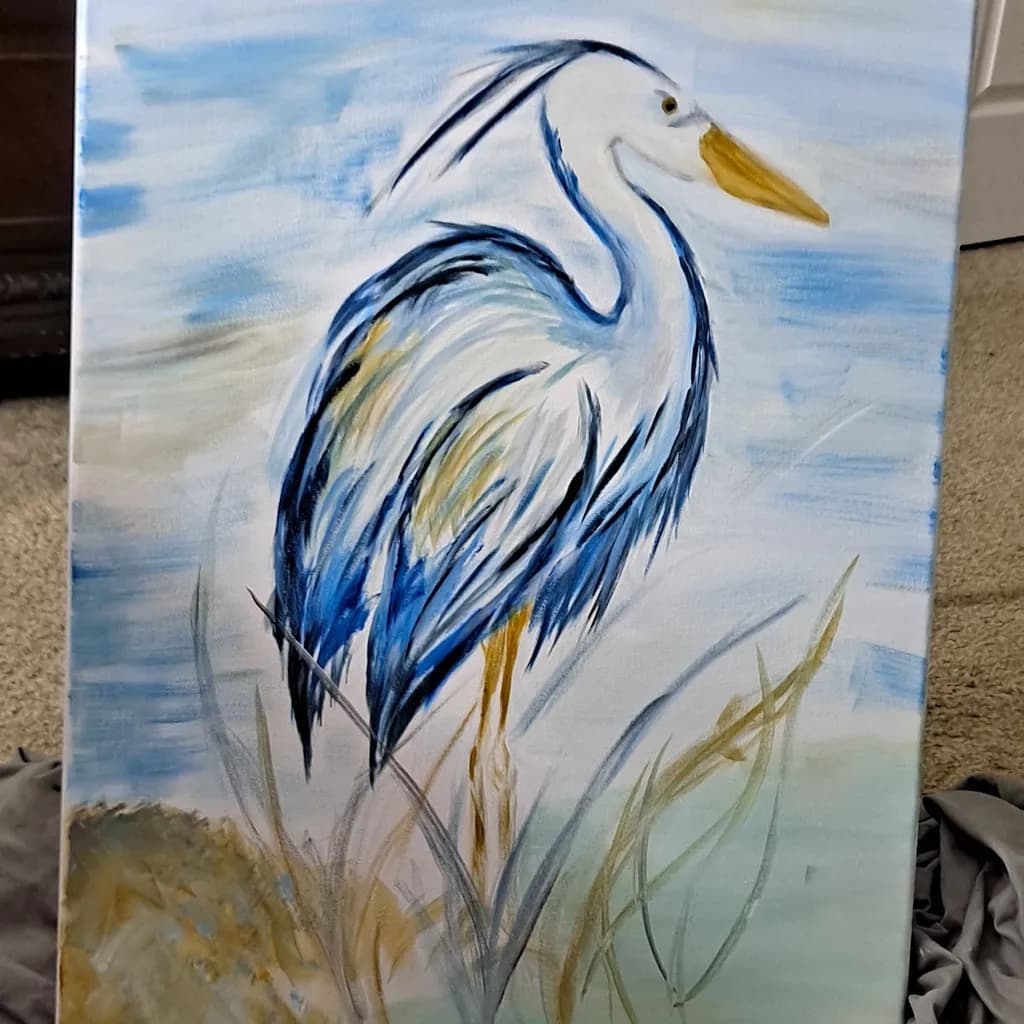 Heron Among Reeds
