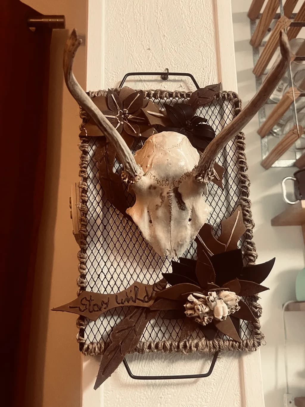 Rustic Antler Skull Wall Hanging
