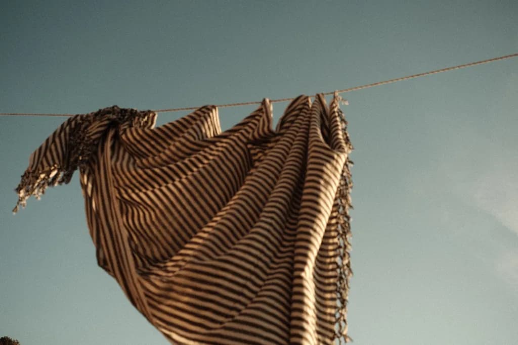 Striped Cloth in Wind