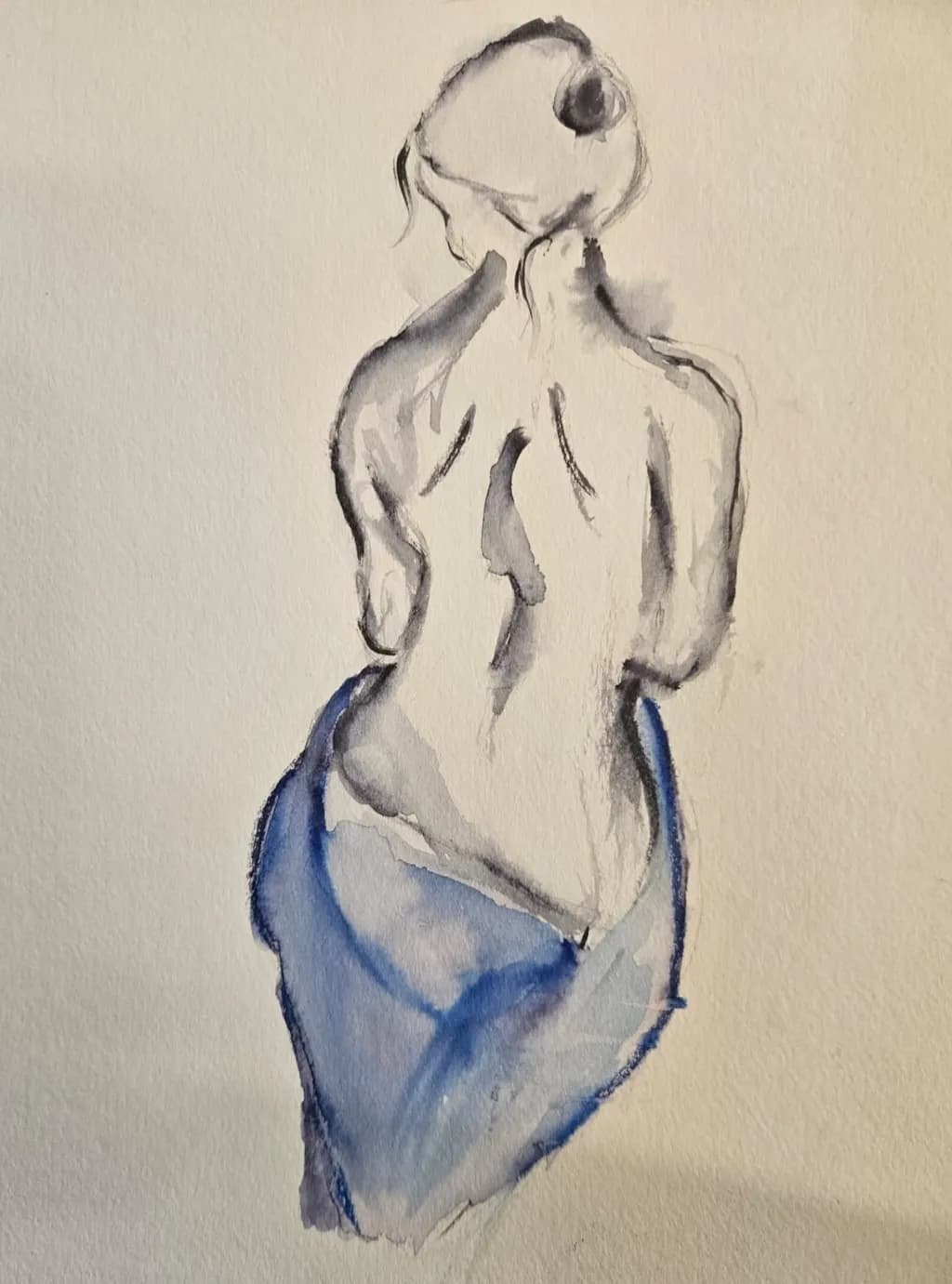 Blue Drapery Figure