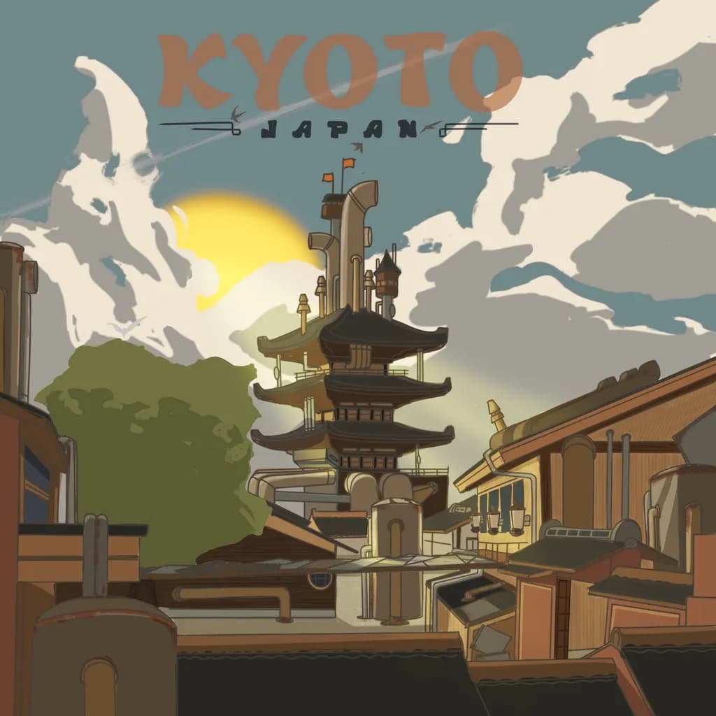 Kyoto Pagoda Sunset