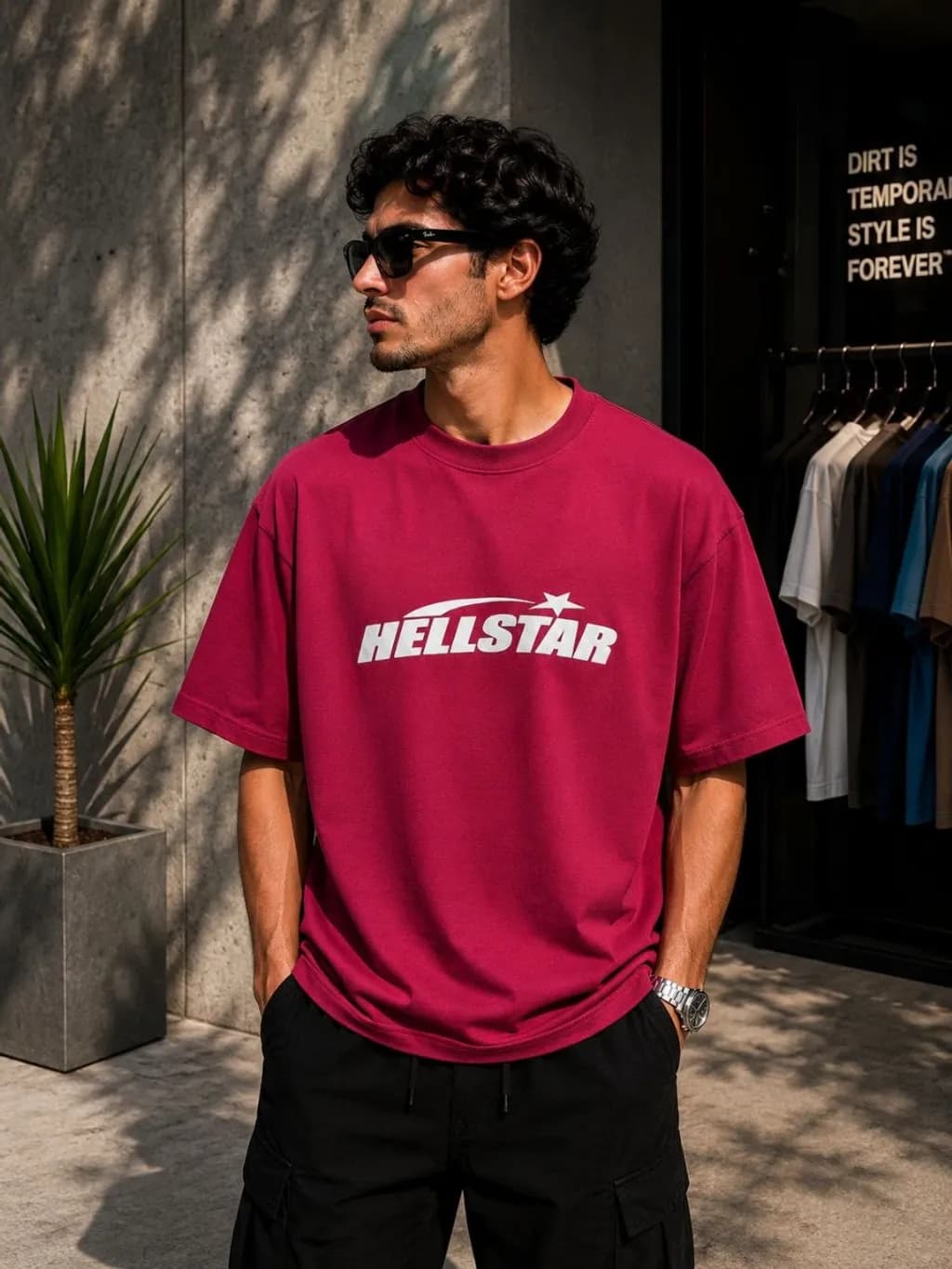 Streetwear Portrait in Magenta