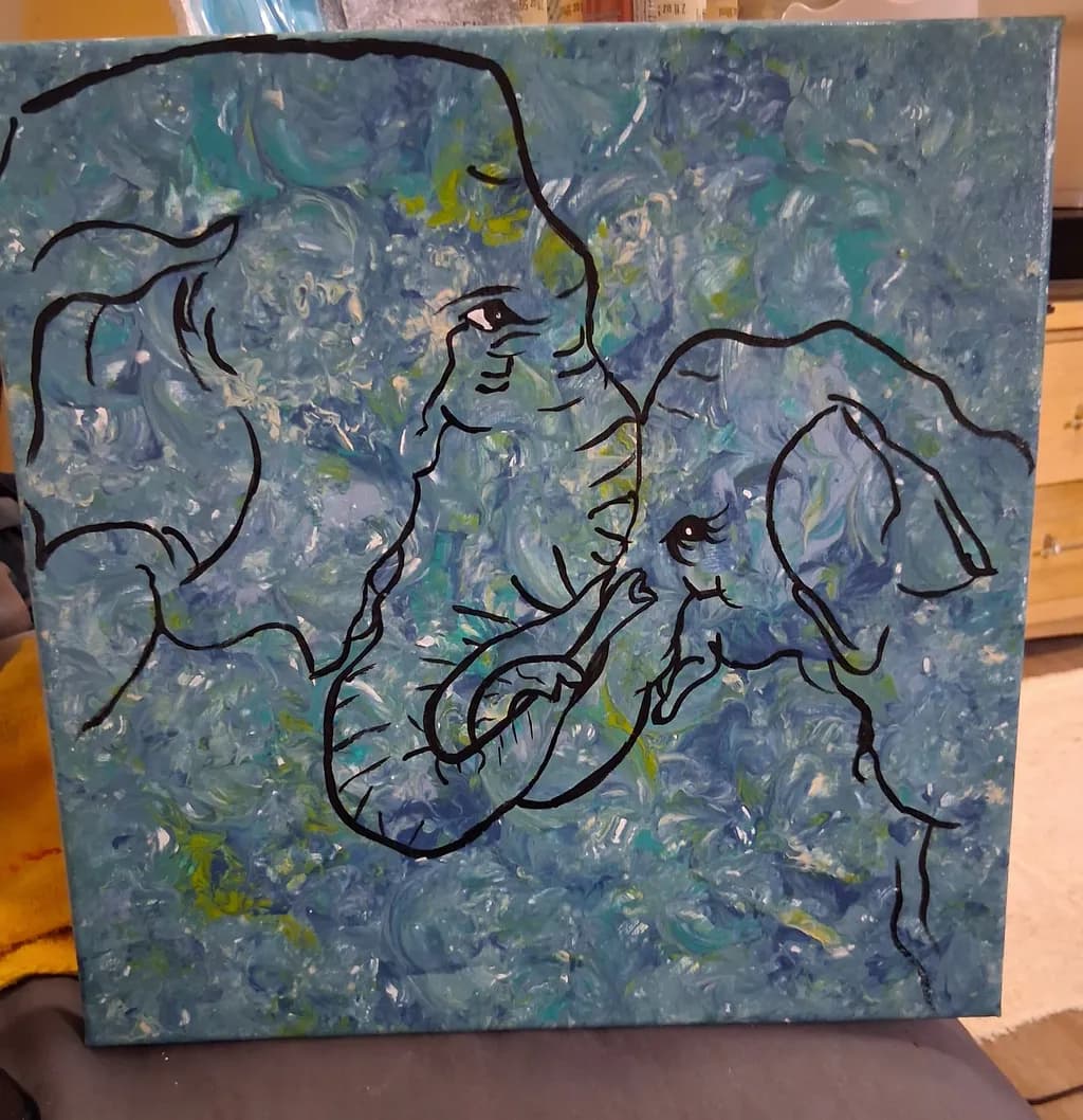 Blue Elephant Pair