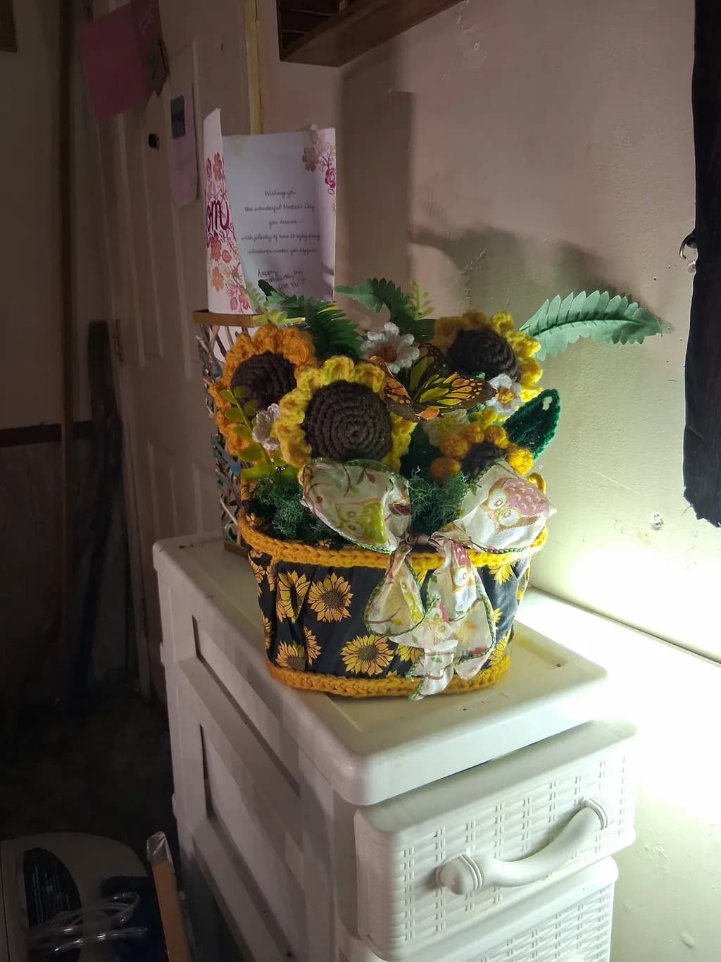 Sunflower Butterfly Basket
