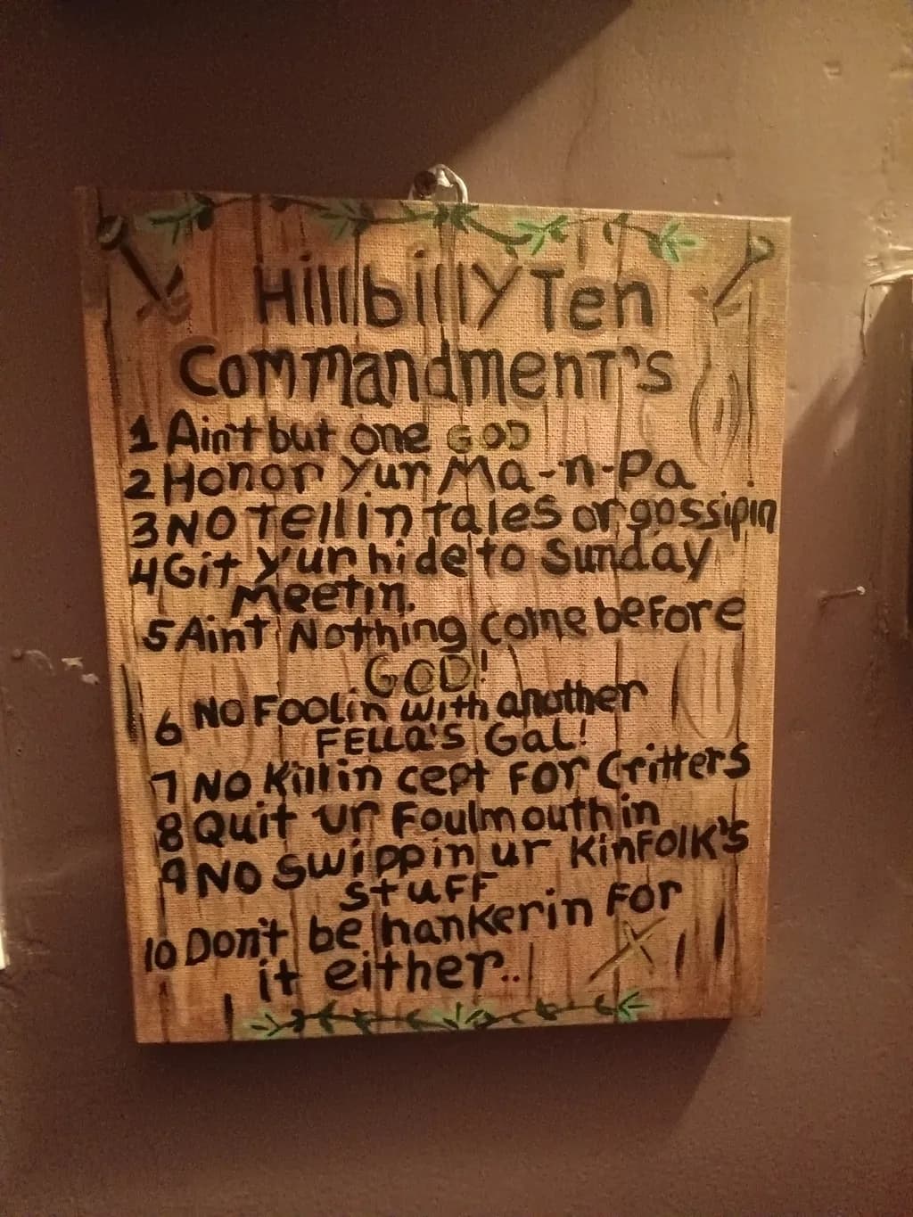 Handwritten Commandments