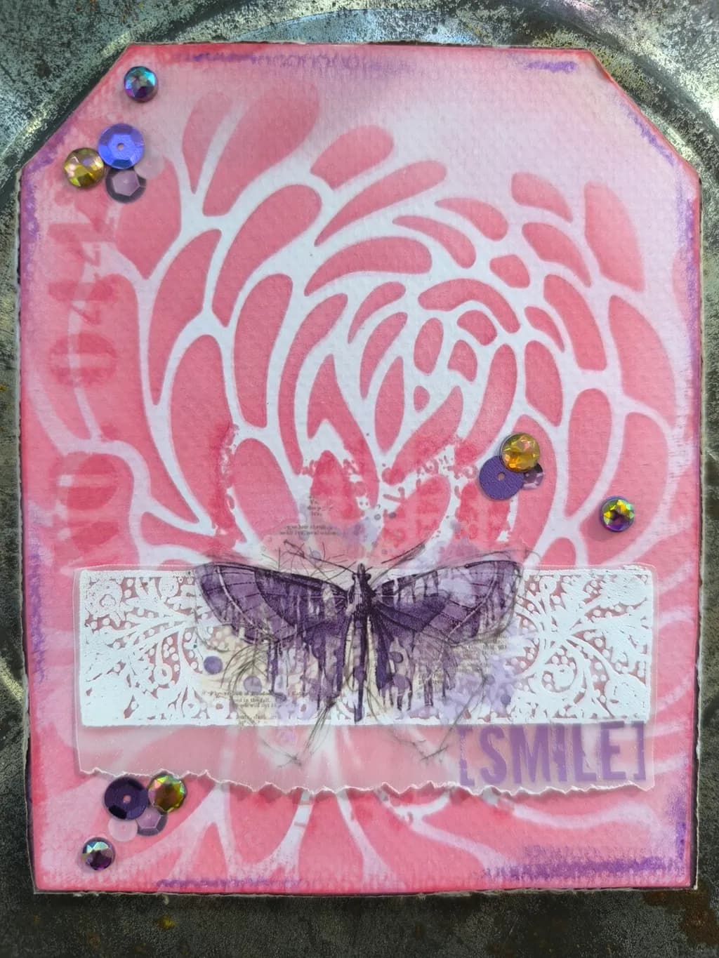 Pink Moth Collage