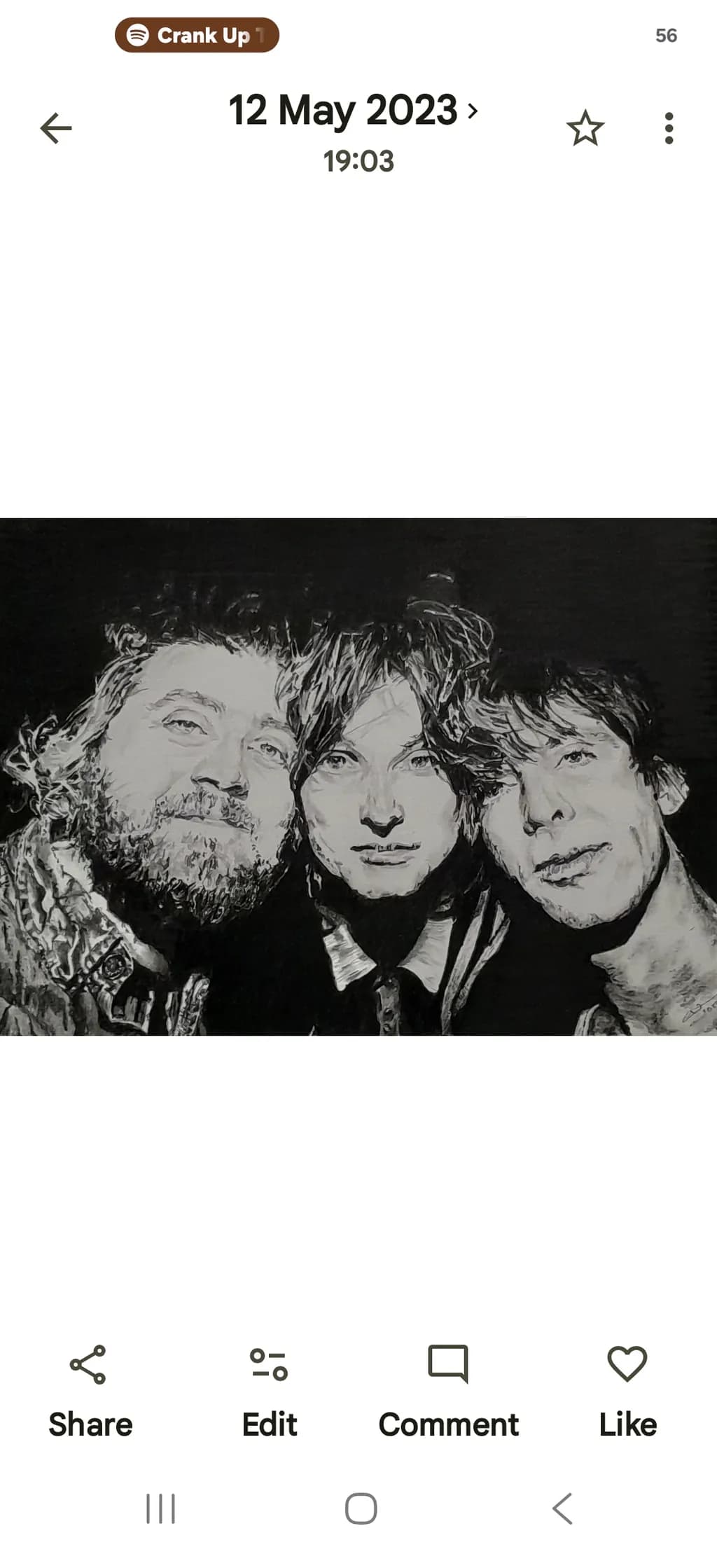 Three Faces in Ink