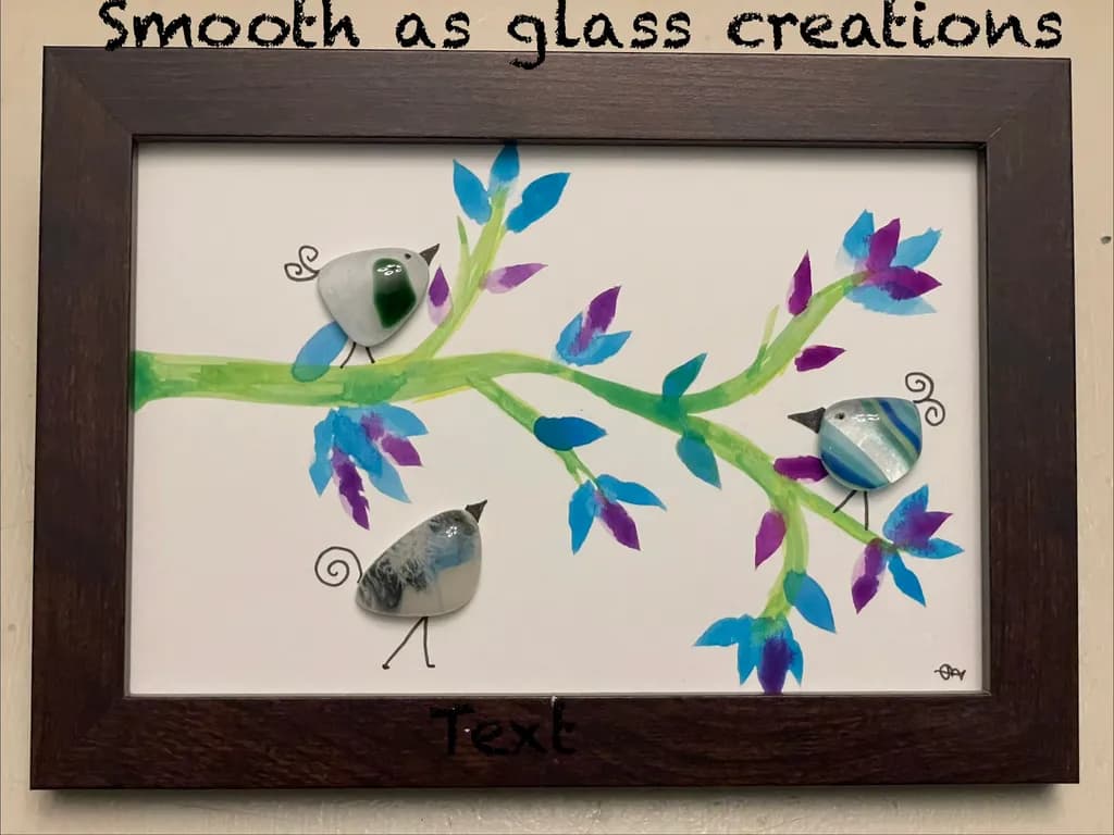 Glass Birds on Flowering Branches