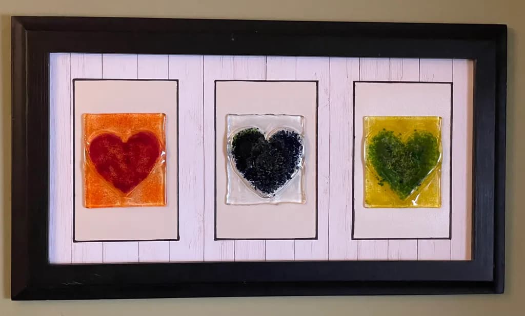 Three Hearts in Glass