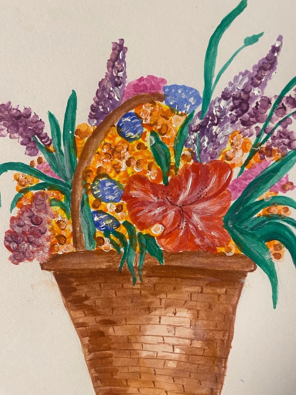 Painted Flower Basket