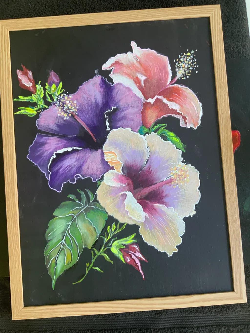 Hibiscus Bouquet on Black