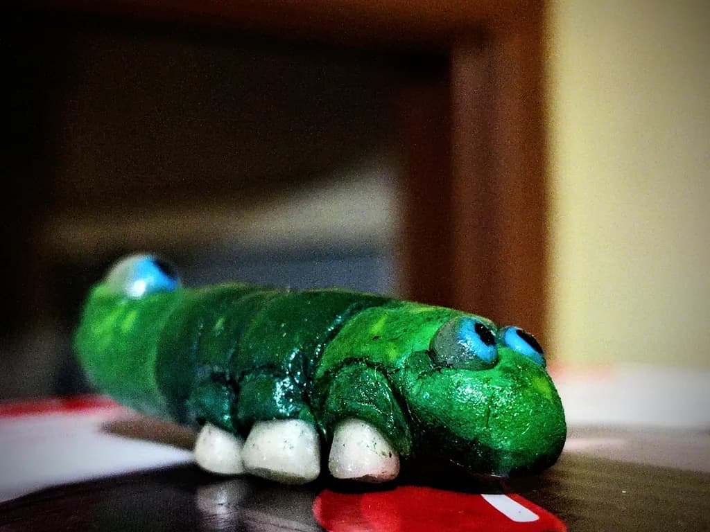 Playful Green Caterpillar