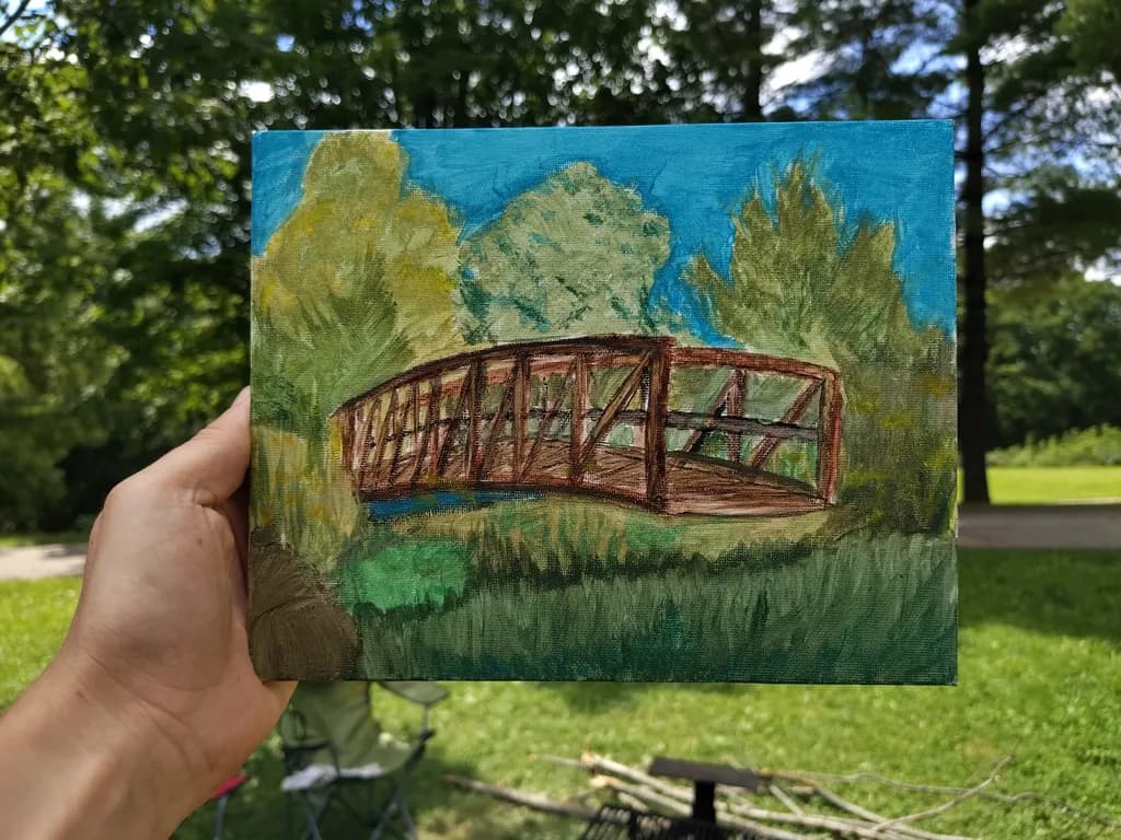 Garden Bridge Painting