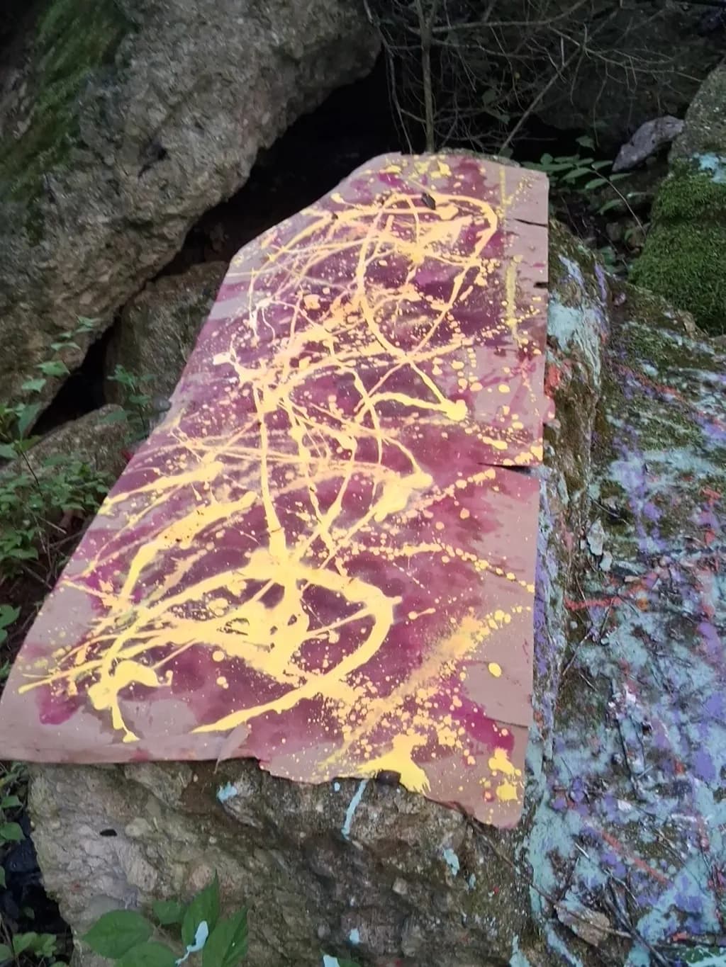 Gold Drip Abstraction