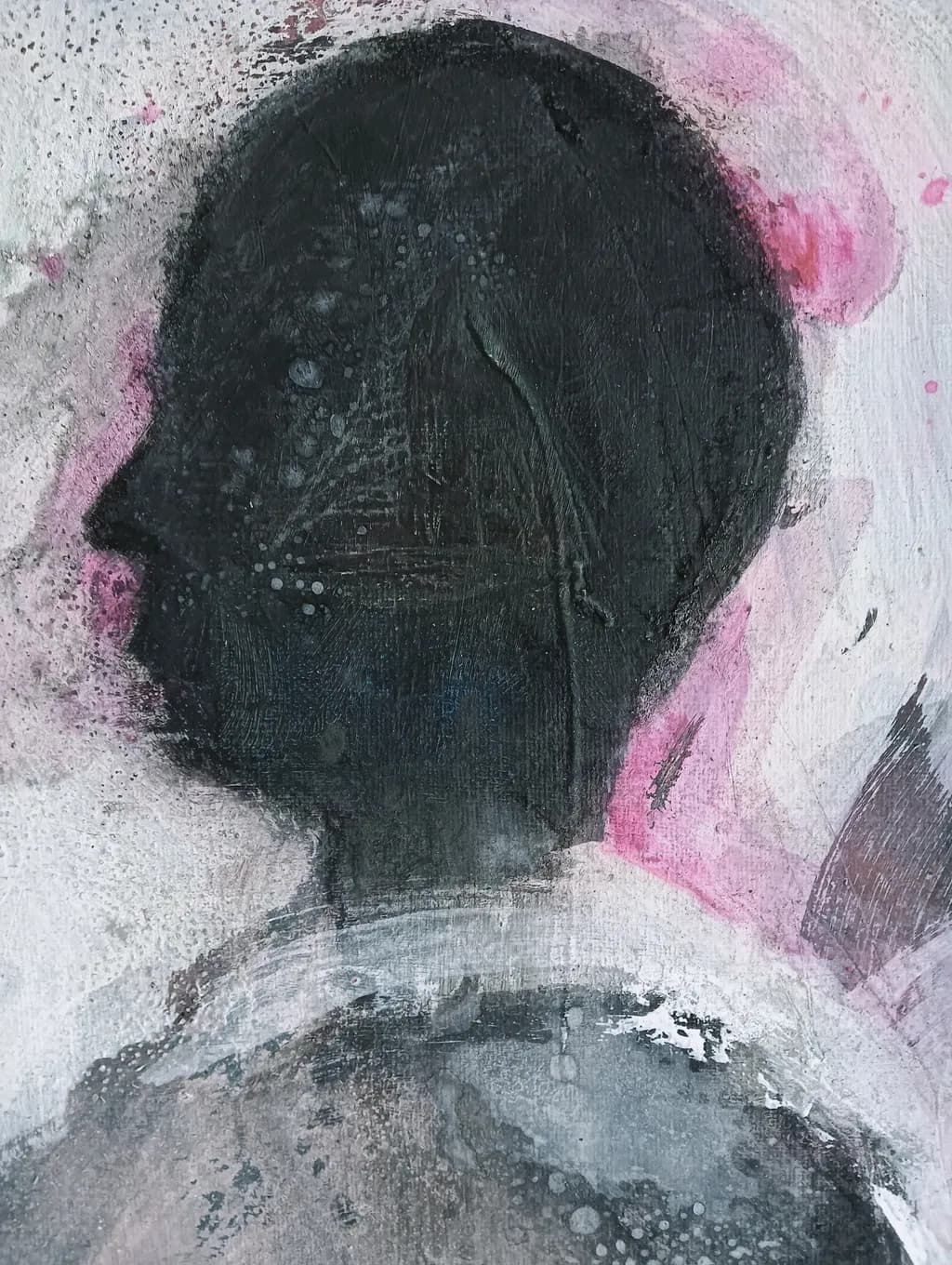 Black Form in Pink
