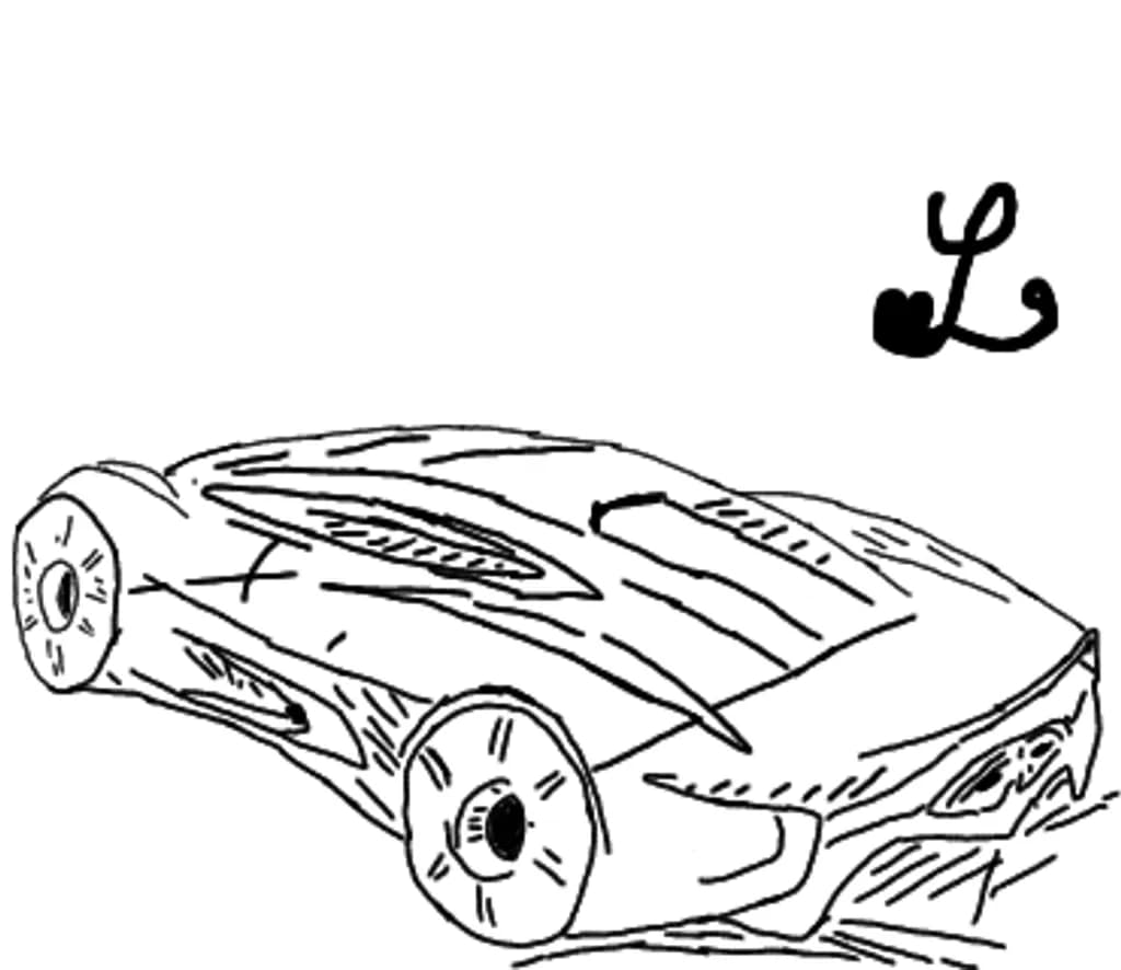 Futuristic Sports Car Sketch