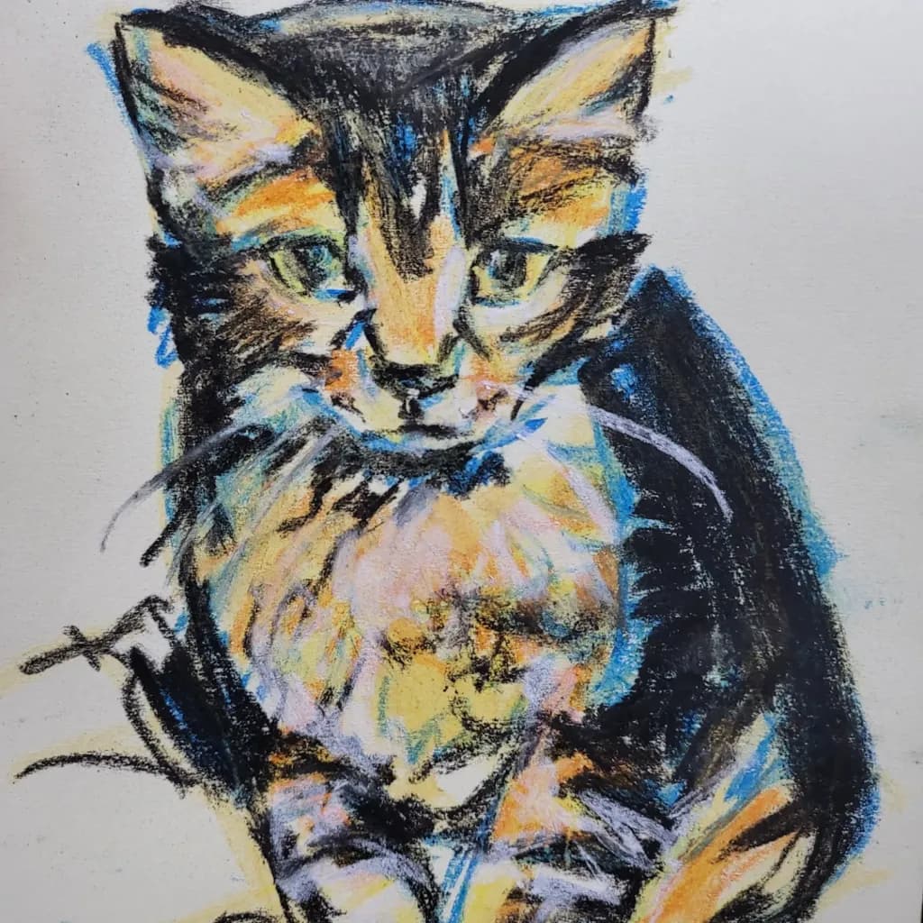 Colorful Cat Portrait