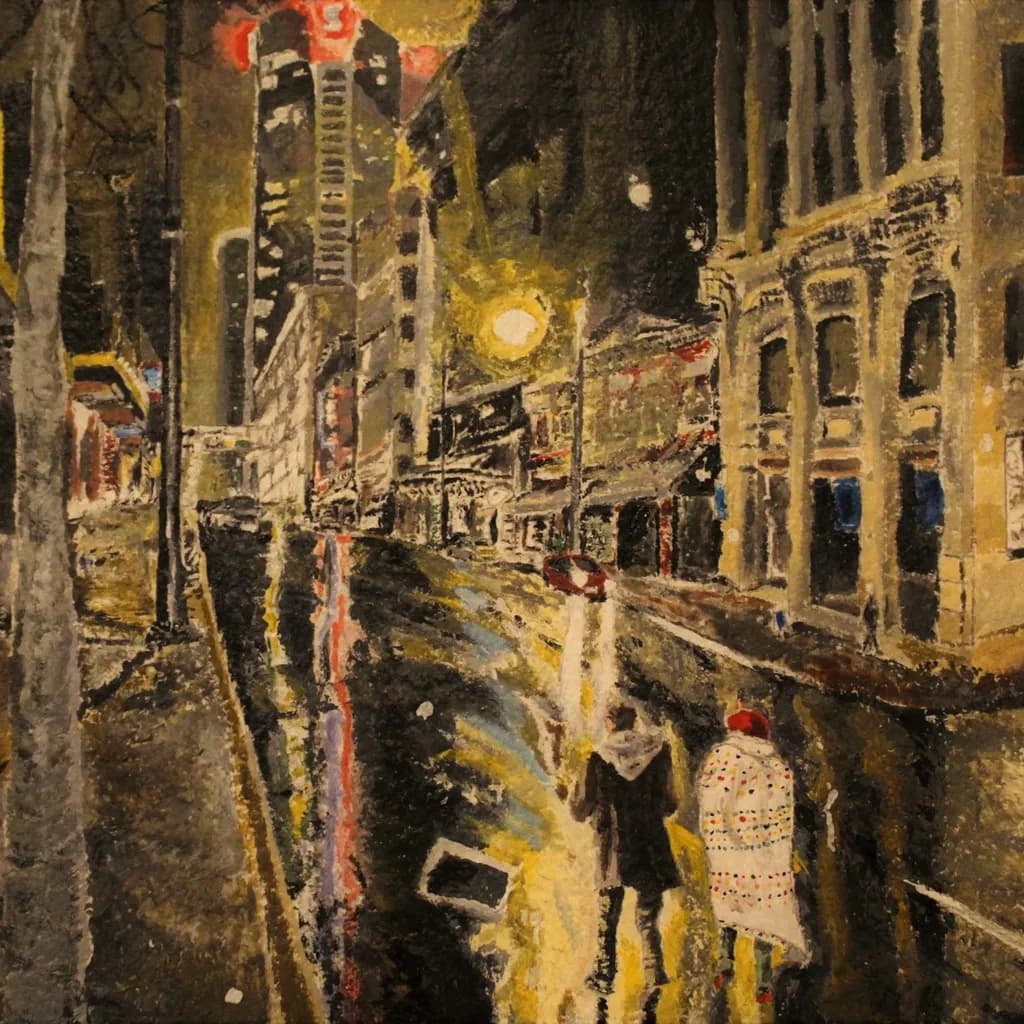 Night Walk After A Snowfall