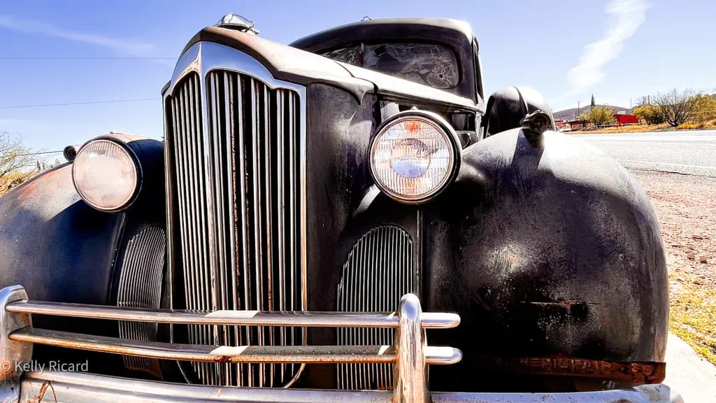 Vintage Car Grille Close-Up