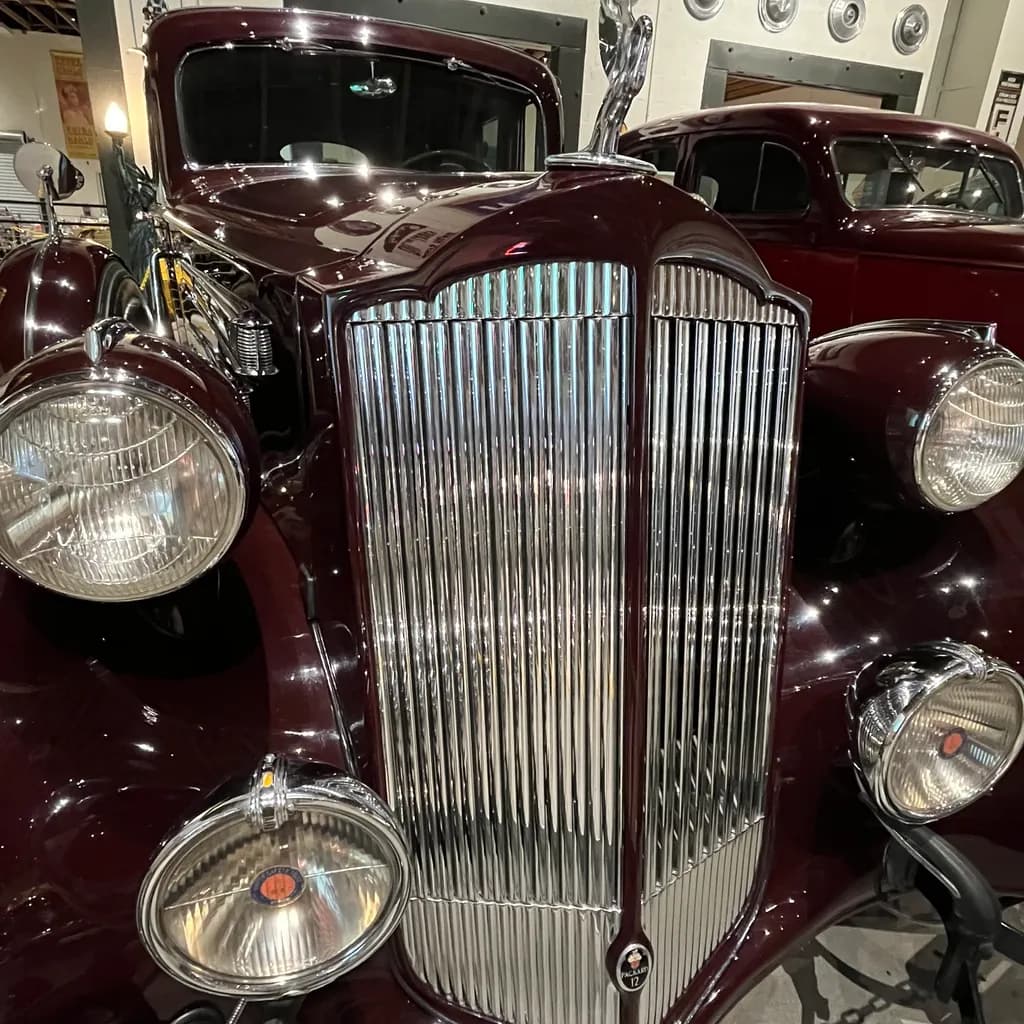 Burgundy Classic Car Grill