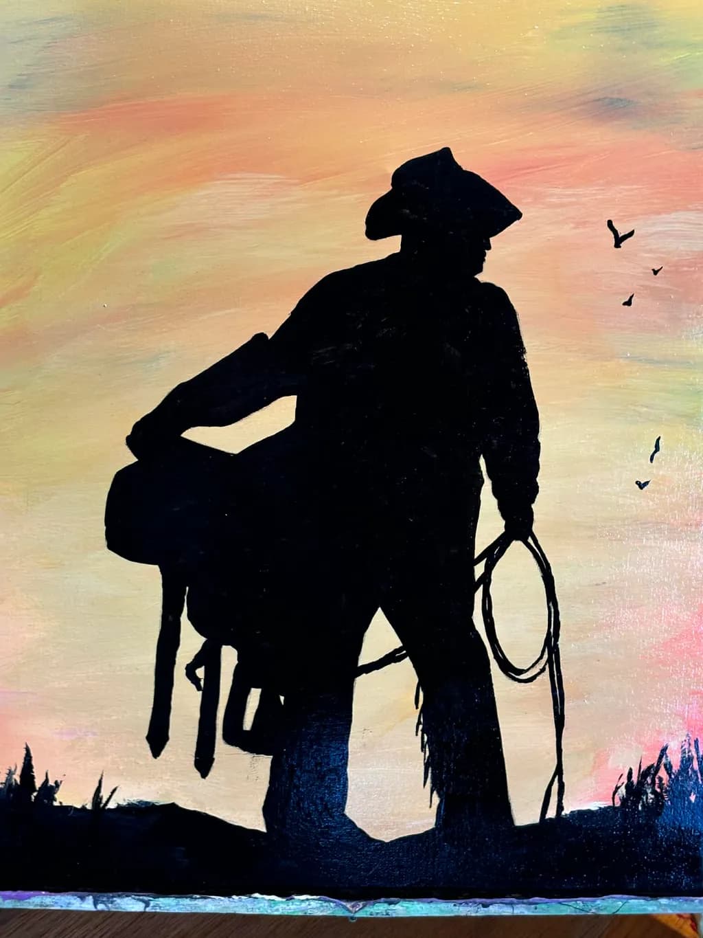 Cowboy at Sunset
