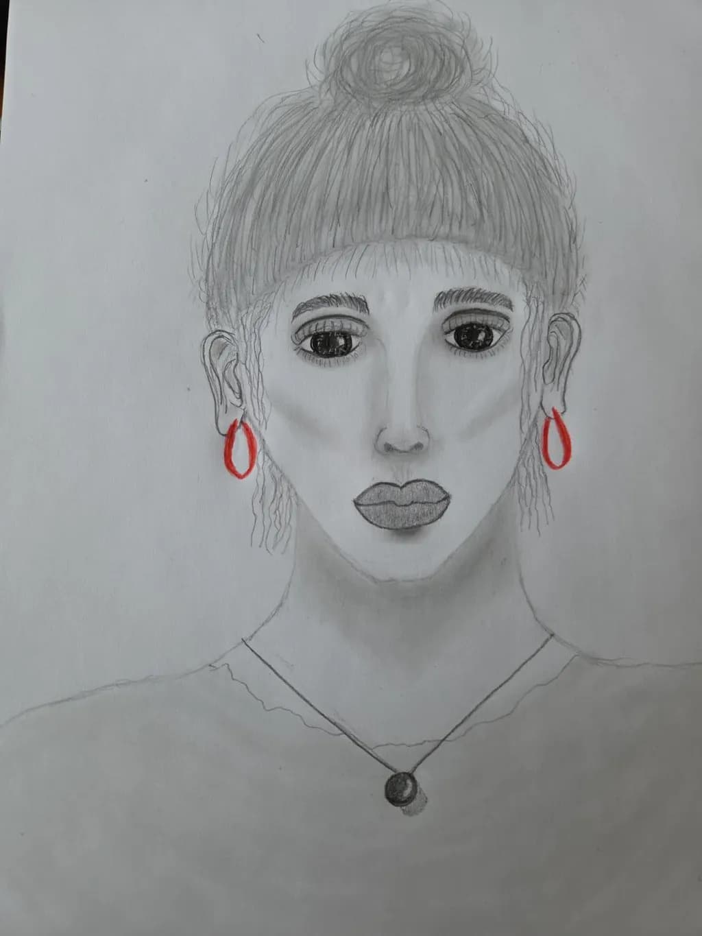 Red ear rings Portrait