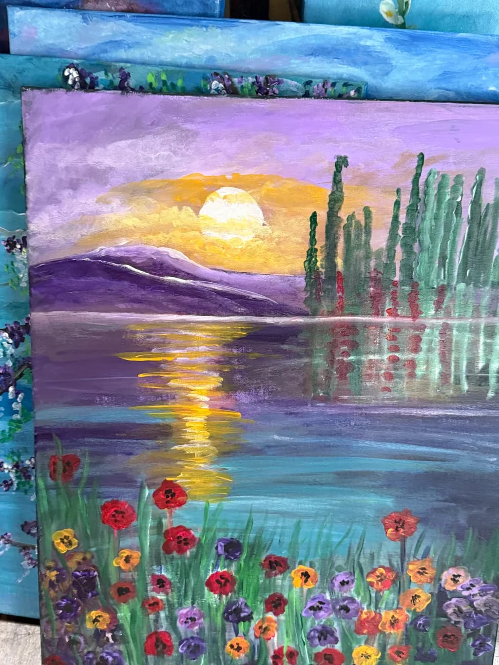 Poppies at Mountain Sunset